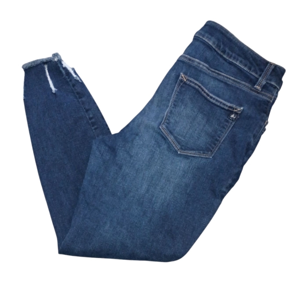 Maurices High Rise Button Fly Jeggings With Destroyed Hem Size L Petite